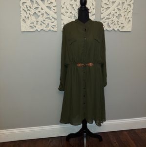 Olive Green Shirt Dress Size 3x